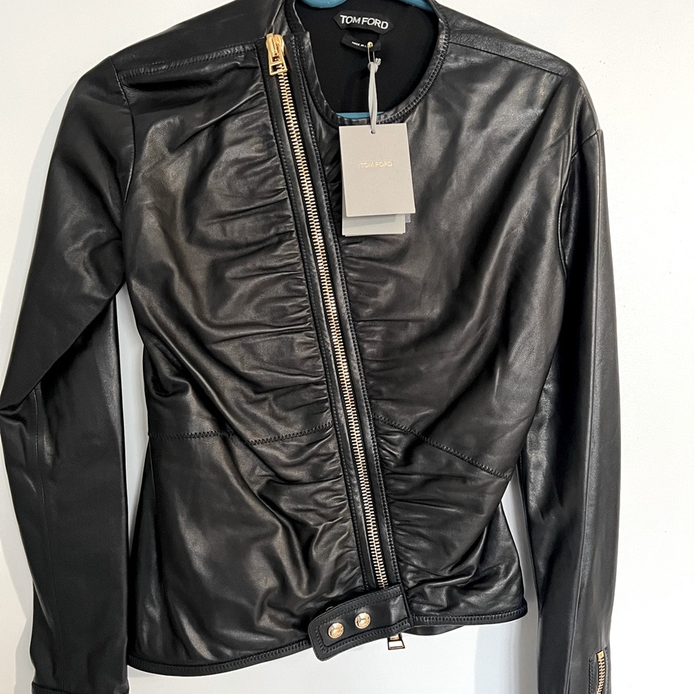 Authentic Tom ford leather jacket. size 38 which is a size small. - Picture 1 of 7